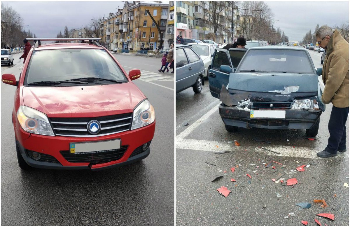 Повреждения обоих автомобилей Повреждения обоих автомобилей