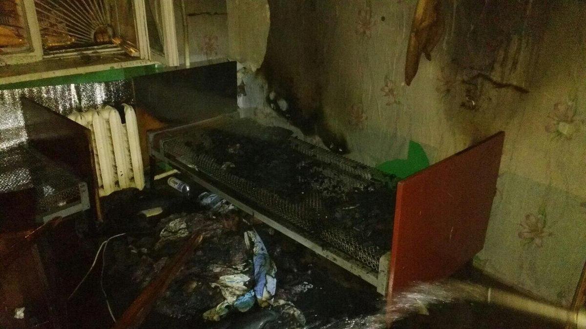 Загорелась комната в общежитии 