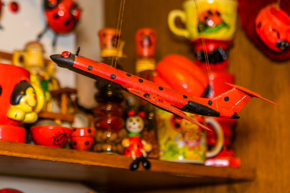 Самолетик, разукрашенный под божью коровку Самолетик, разукрашенный под божью коровку