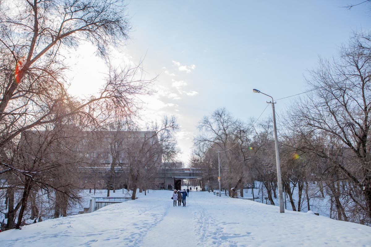 Улица соединяет две части парка