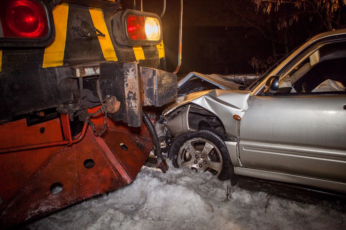 Автомобиль Subaru сильно пострадал