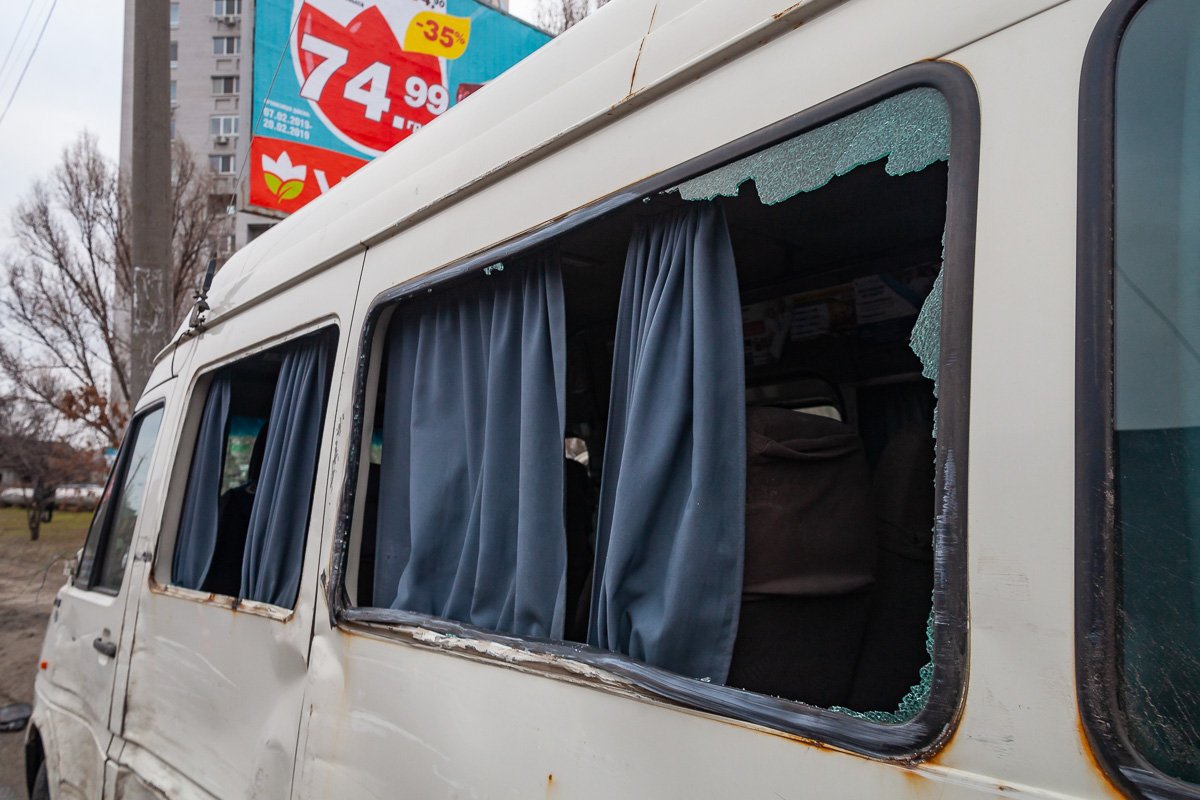 Повреждения маршрутки Повреждения маршрутки