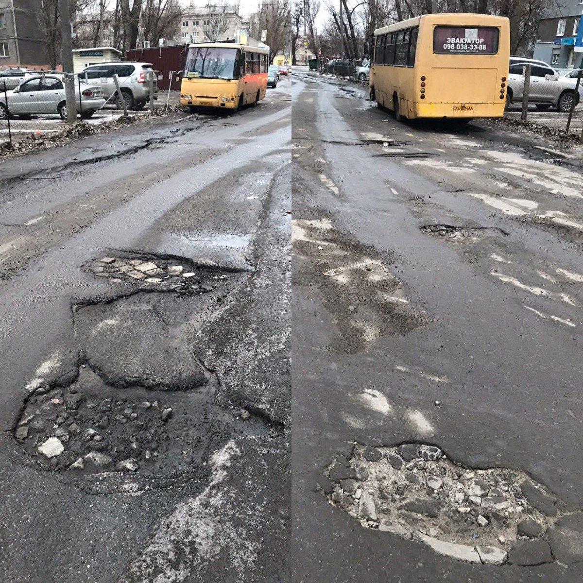 Водителям приходится объезжать ямы по тротуару Водителям приходится объезжать ямы по тротуару