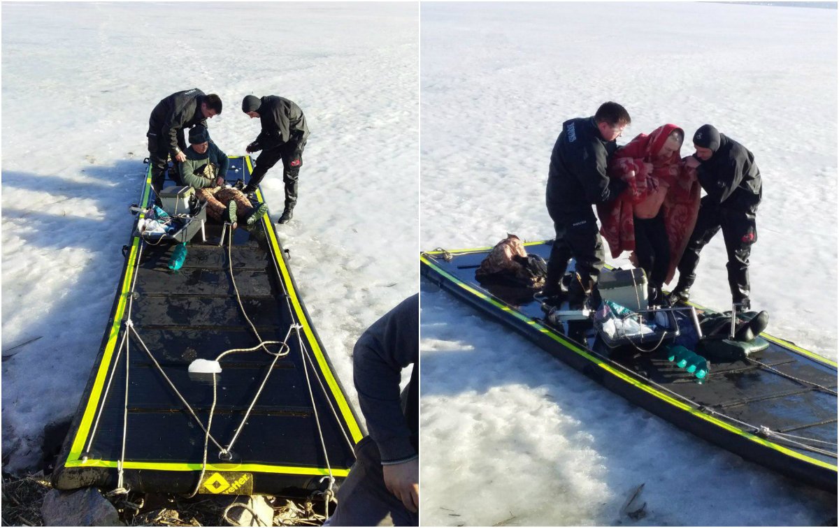 Пострадавшего сразу же передали медикам, которые госпитализировали его в больницу с переохлаждением Пострадавшего сразу же передали медикам, которые госпитализировали его в больницу с переохлаждением