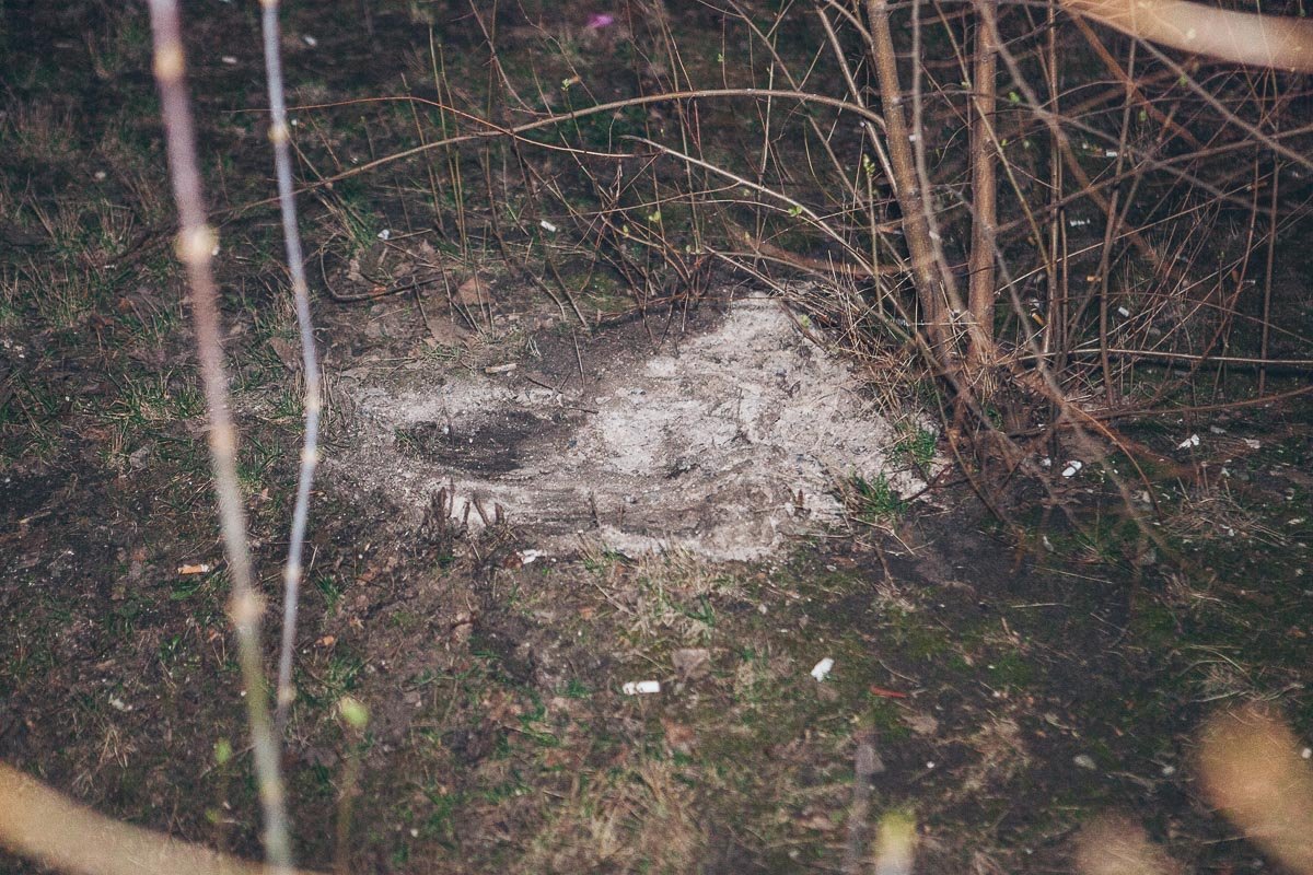 Зола, которую высыпали из кастрюли Зола, которую высыпали из кастрюли