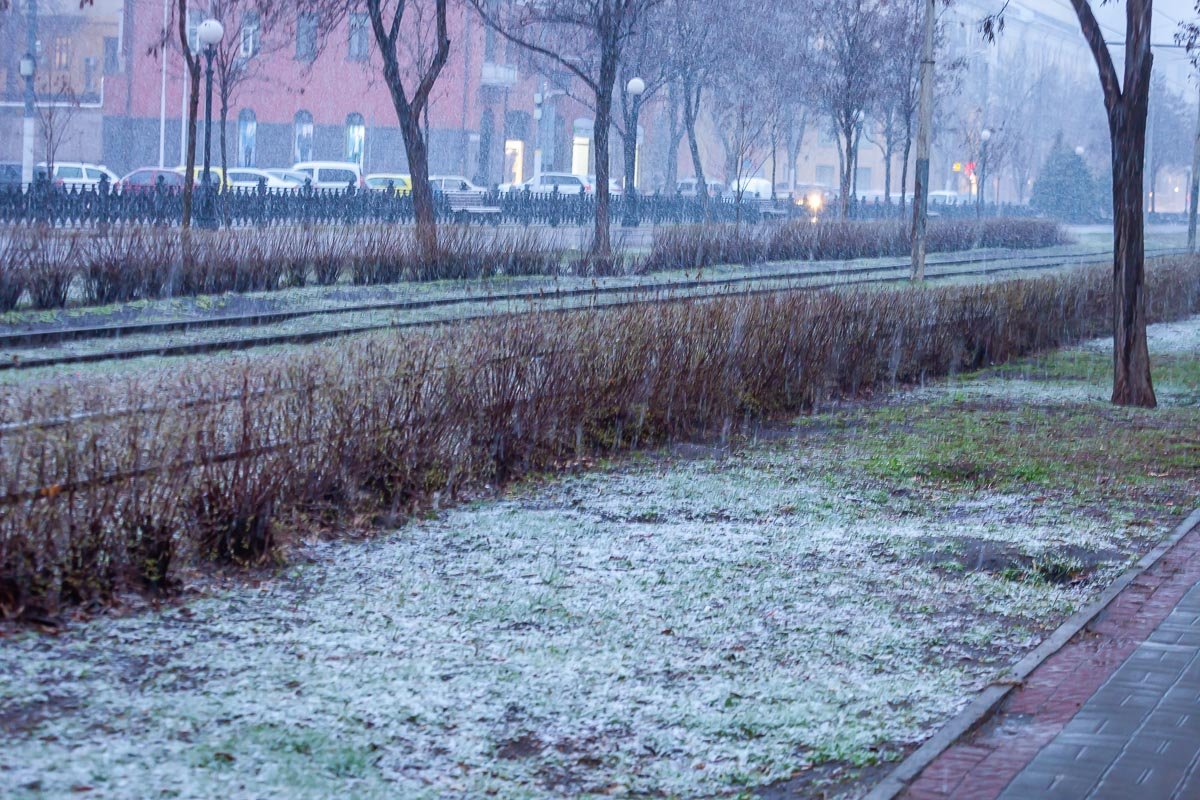 Город белеет на глазах