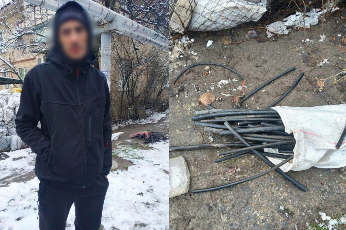 После кражи скутера, он пошел на другое дело - резать кабеля После кражи скутера, он пошел на другое дело - резать кабеля