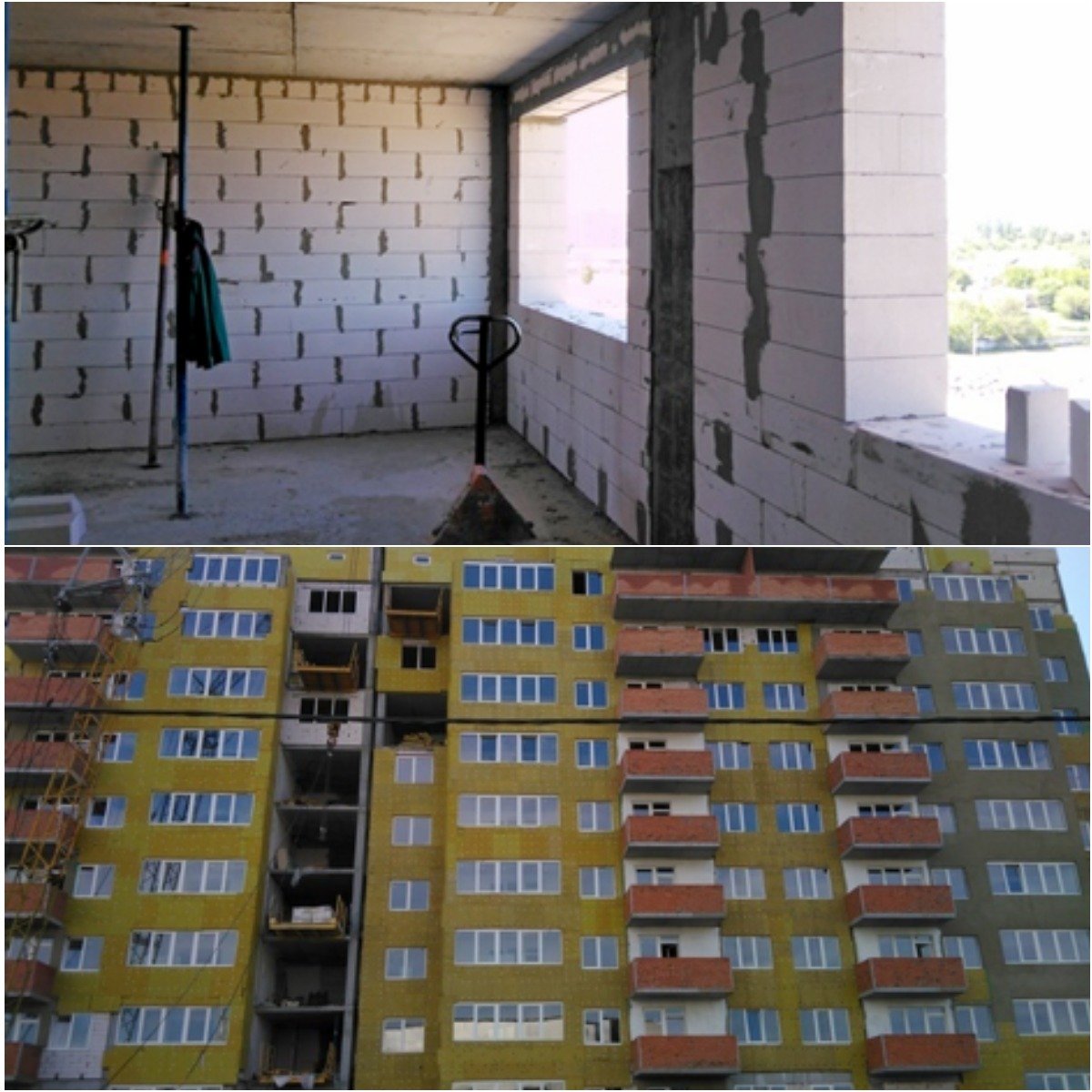 Стены выполнены из газобетона и утеплены