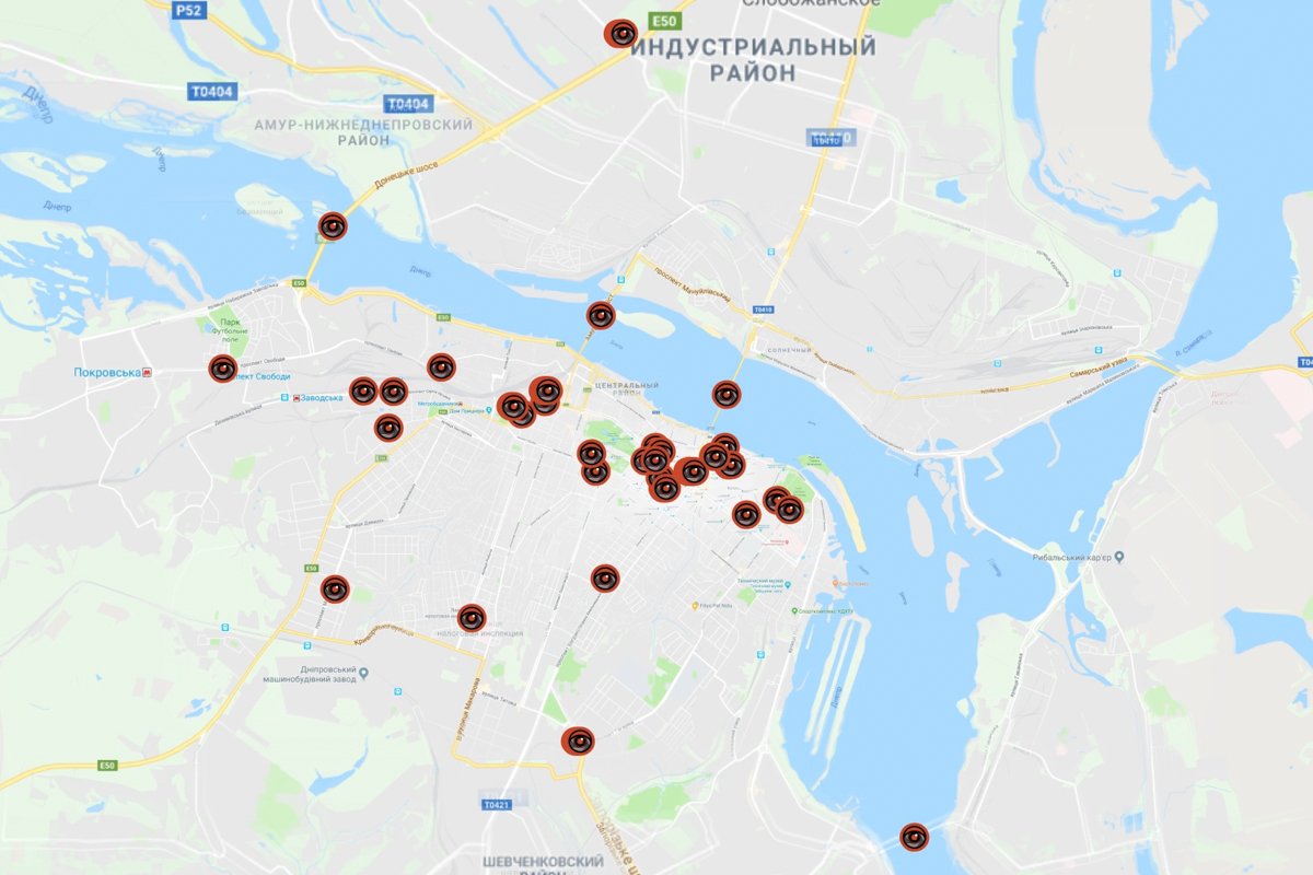 Карта «минирований» в Днепре в 2019 году Карта «минирований» в Днепре в 2019 году