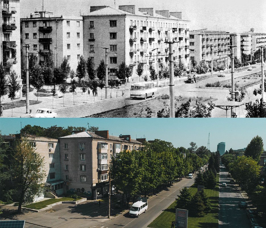 Пятиэтажные дома на Гагарина тогда и сейчас