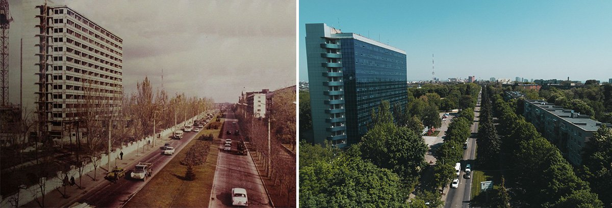 Главный корпус ДНУ тогда и сейчас