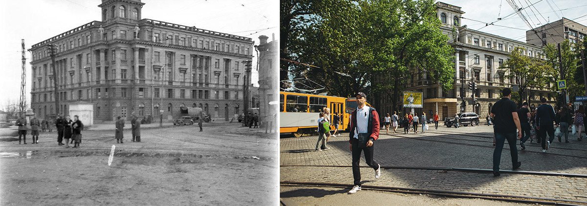 Начало проспекта тогда и сейчас