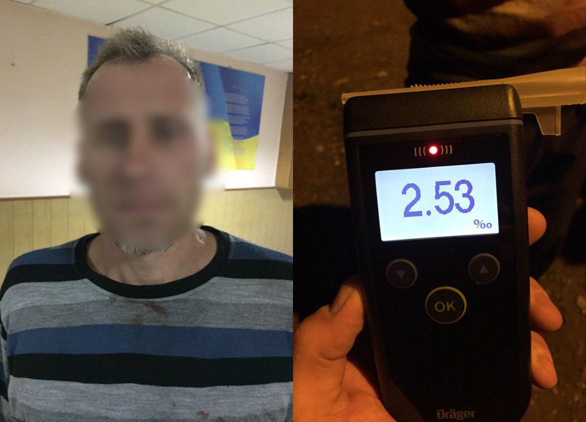 Драгер показал 2,53 промиле, что почти в 12,5 раз выше нормы