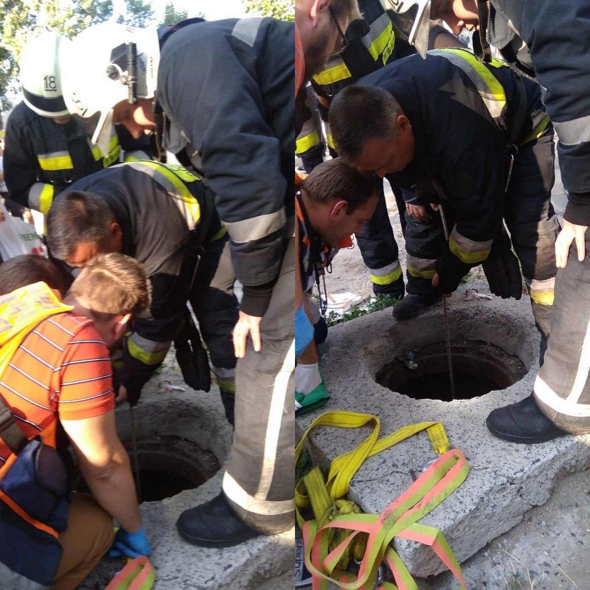 Мальчик упал в глубокий люк Мальчик упал в глубокий люк