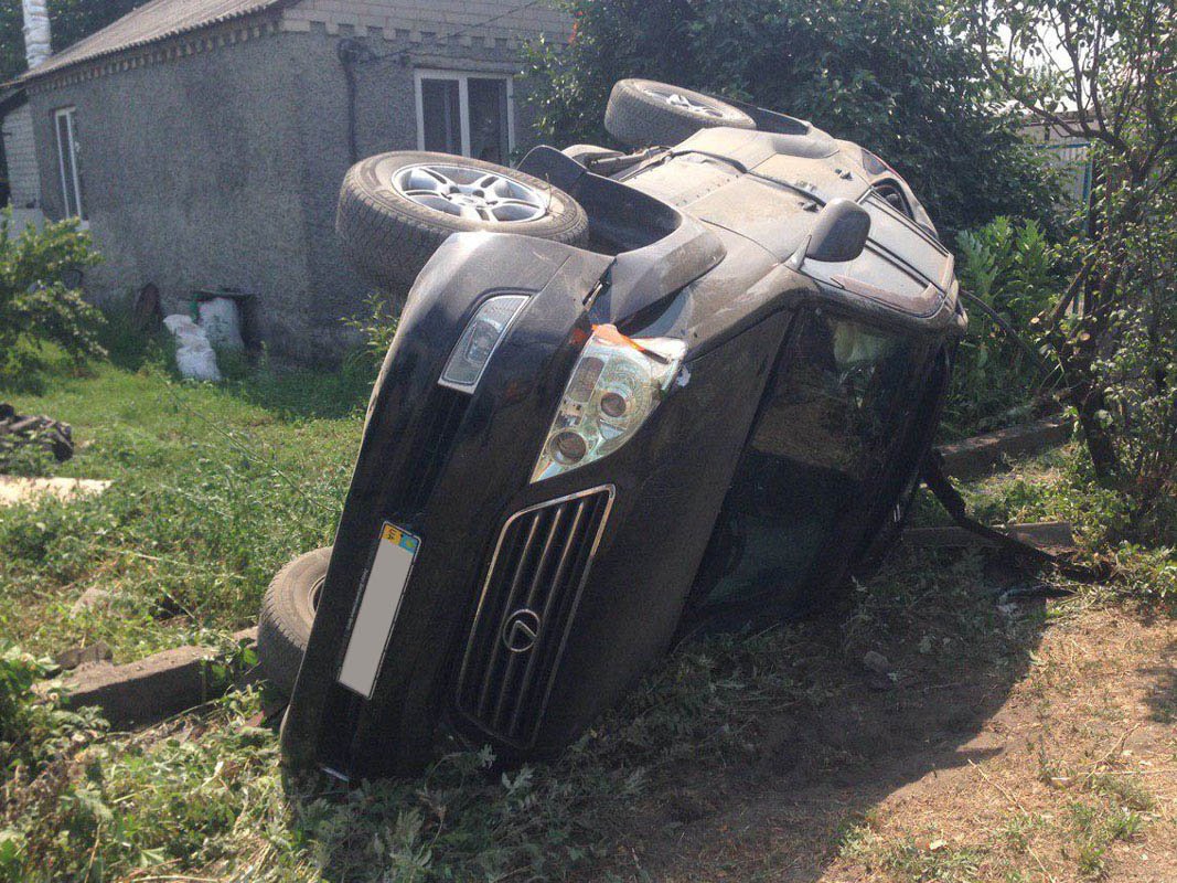 После удара автомобиль перевернулся  После удара автомобиль перевернулся