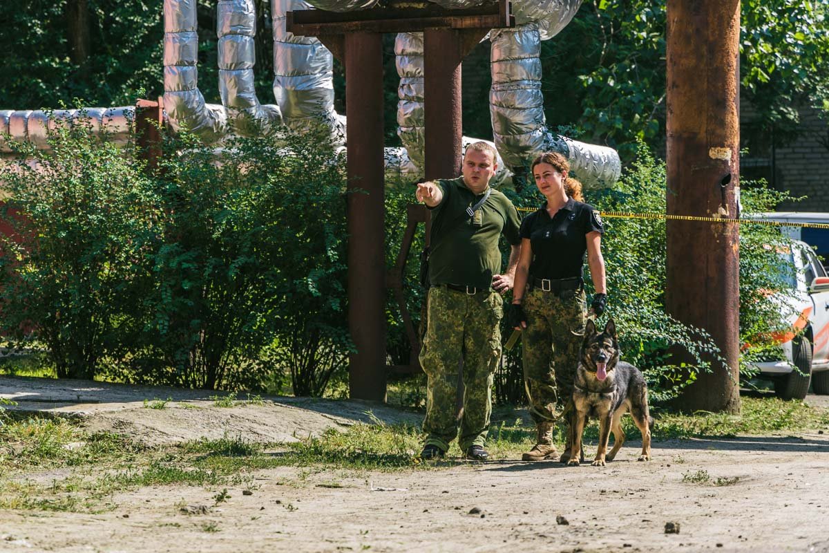 На место приехали наряд полиции, опергруппа, криминалисты, судмедэксперты и кинологи со служебной собакой На место приехали наряд полиции, опергруппа, криминалисты, судмедэксперты и кинологи со служебной собакой