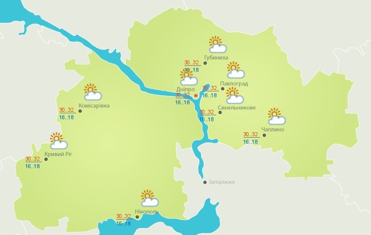 Ночью в Днепре будет дождь Ночью в Днепре будет дождь