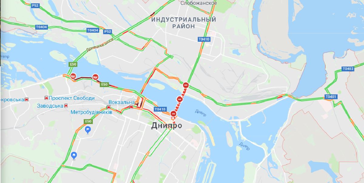 Днепр застыл в пробках Днепр застыл в пробках