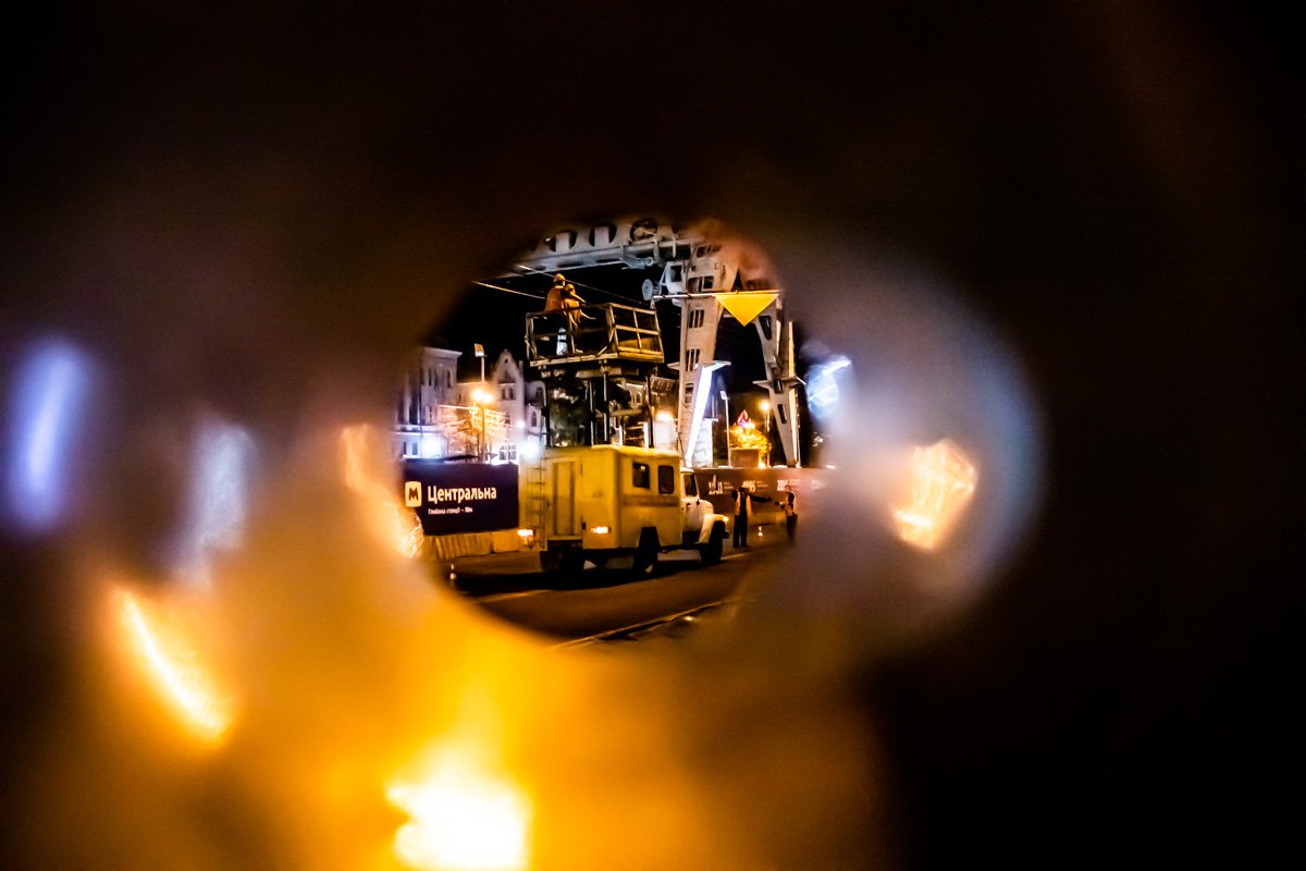 Ремонт электролинии, проспект Яворницкого