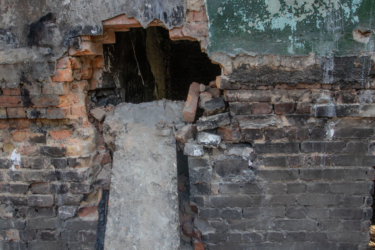 Здание горело