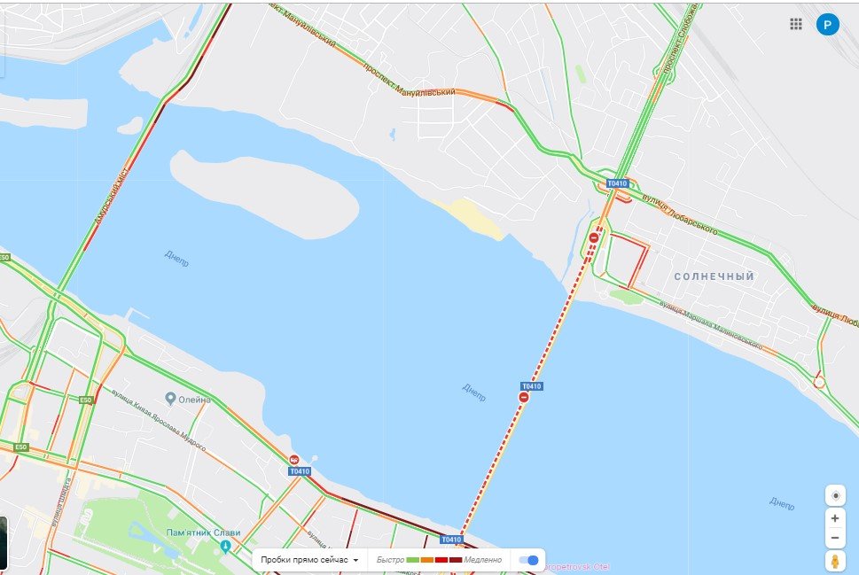 Центр Днепра практически парализован из-за пробок Центр Днепра практически парализован из-за пробок