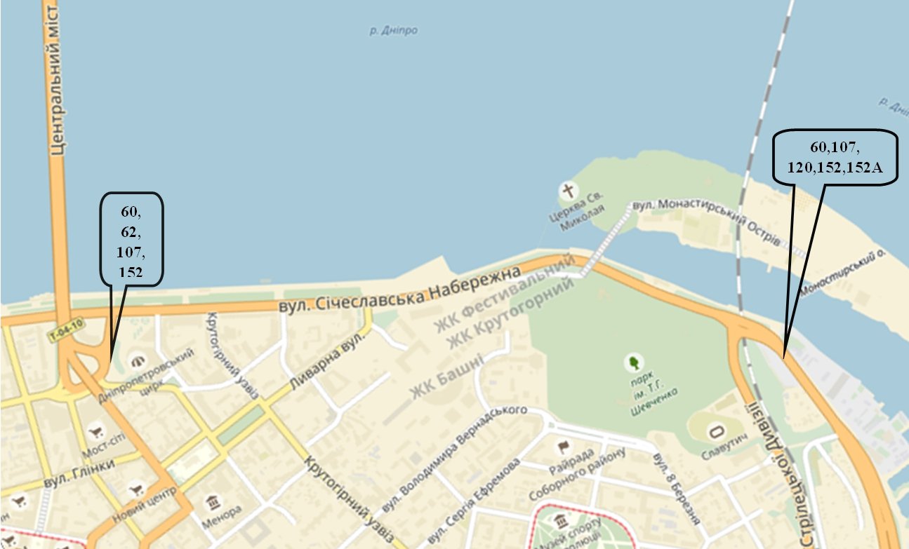 Схема расположения дополнительных конечных остановок автобусных маршрутов, которые будут доступны с 22:00 14-го сентября