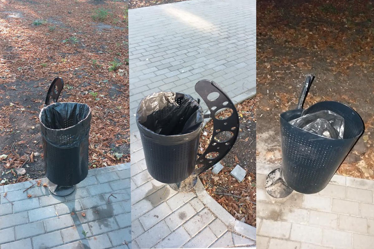 Зачем делать что-то полезное, если можно просто сломать урну Зачем делать что-то полезное, если можно просто сломать урну