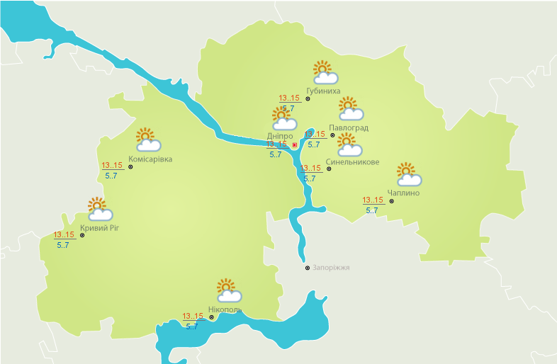 Погода в Днепре на 20 сентября
