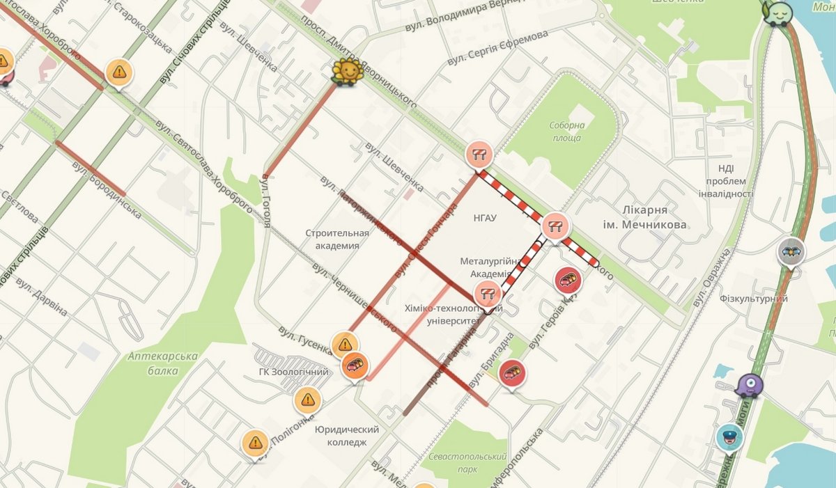 Из-за перекрытий в центре Днепра город стоит в пробках: куда не стоит ехать 1