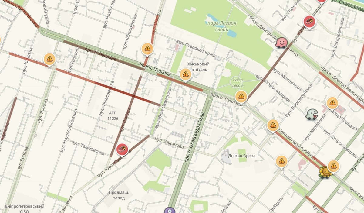 Из-за перекрытий в центре Днепра город стоит в пробках: куда не стоит ехать 2