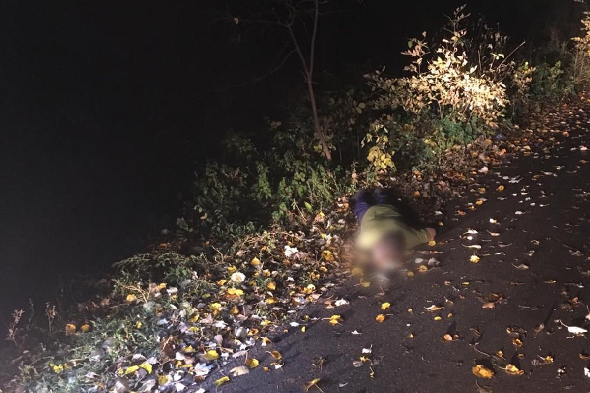 Мужчина лежал на обочине дороги