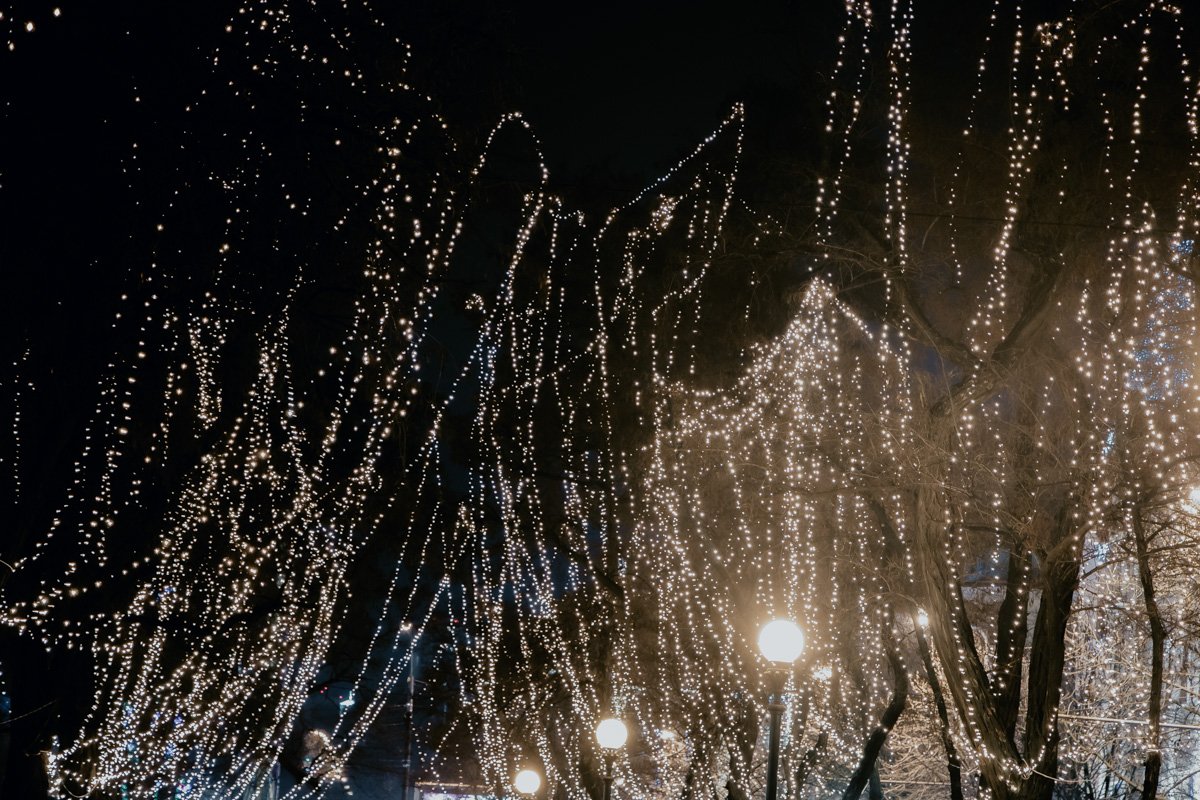 Все заполнено огоньками