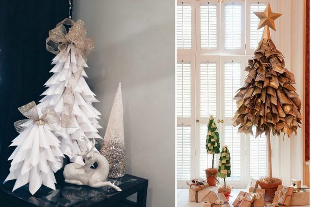 Газетно-бумажная елка