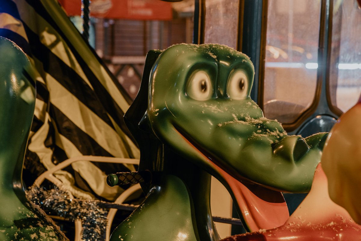 Крокодил рад, что увидел снег Крокодил рад, что увидел снег