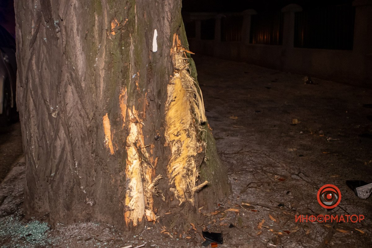 Автомобиль врезался в дерево