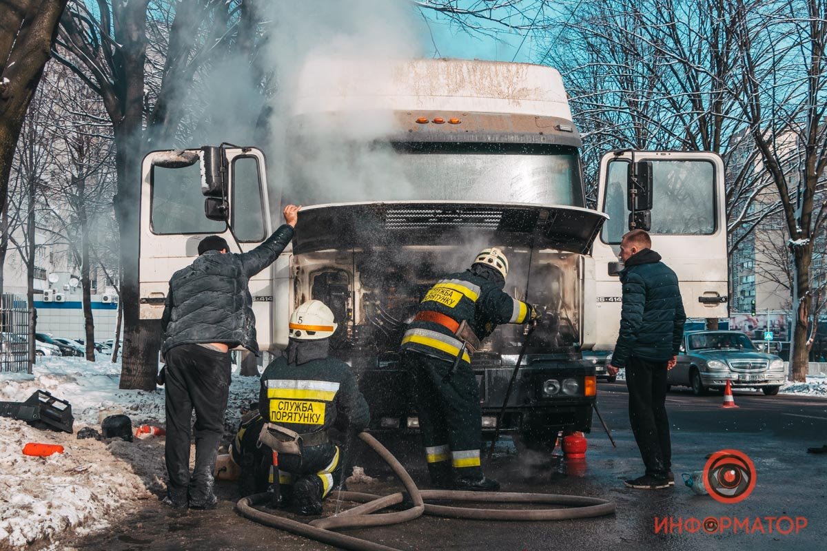 Загорелся грузовик MAN