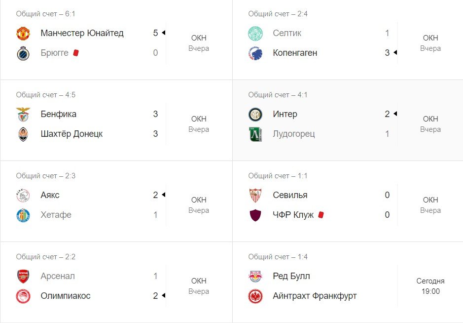 Матчи, которые начались в 22:00