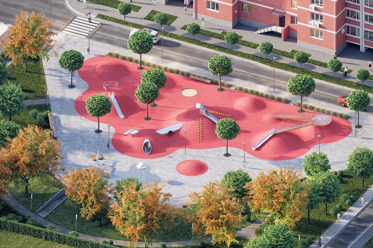 На площадке будут зеленые насаждения