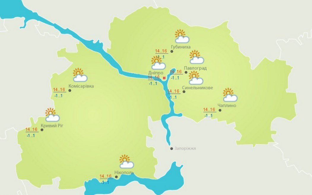 Погода в Днепре и области 27 марта