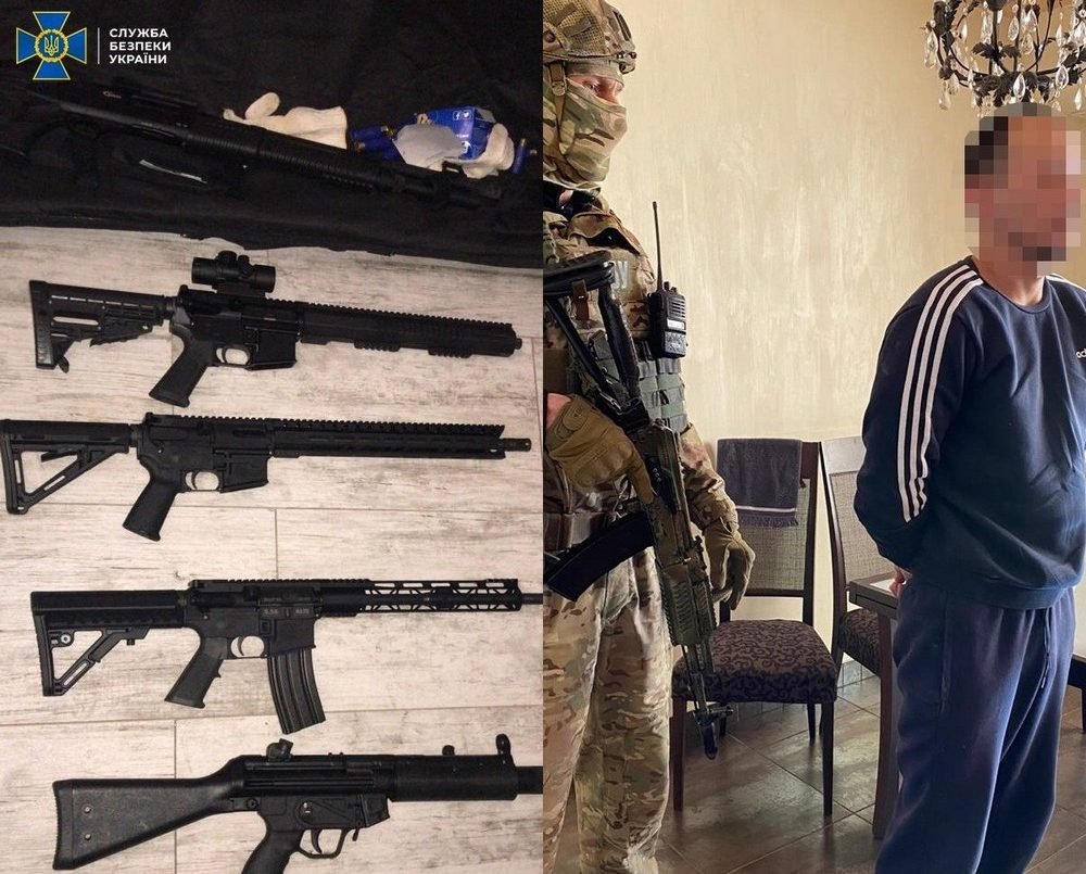 Во время обысков сотрудники СБУ изъяли 16 единиц огнестрельного оружия, порядка 1700 патронов, гранаты...