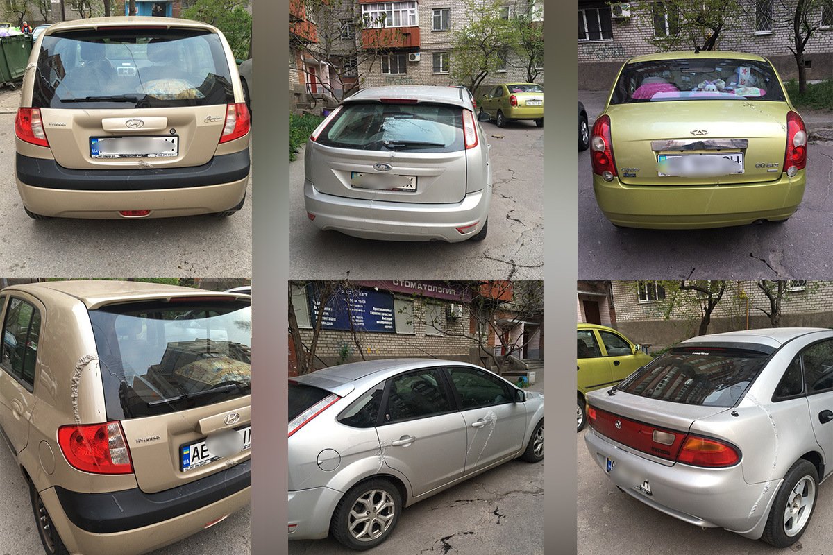 В Днепре ночью хулиганы облили кислотой 12 автомобилей 1