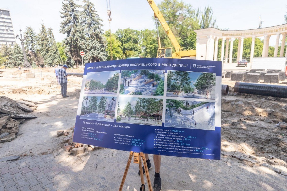 В Днепре проходит реконструкция улицы Яворницкого и площади Шевченко: как они будут выглядеть 16