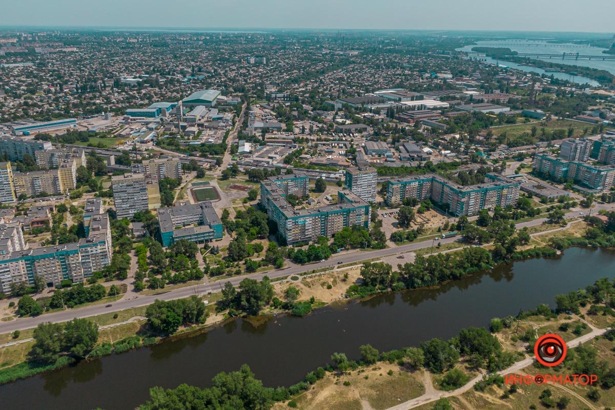 Как в Днепре выглядит бывший жилмассив Фрунзенский с высоты 18