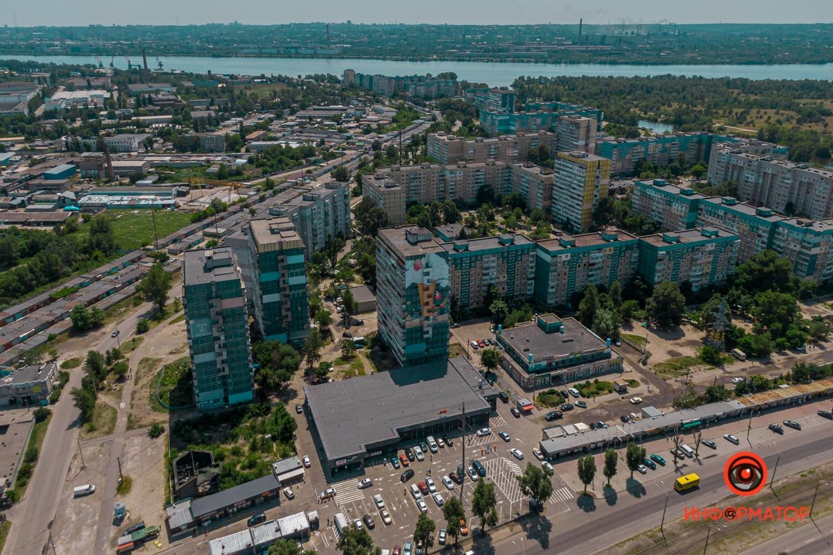 Как в Днепре выглядит бывший жилмассив Фрунзенский с высоты 28
