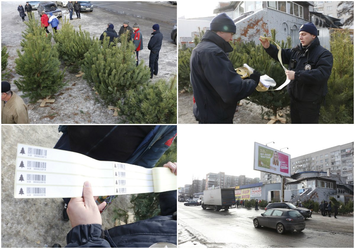 Как патрульные Днепра "гоняли" торговцев ёлками (ФОТО) 2