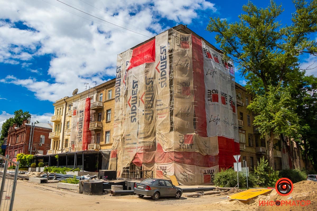 Ремонт фасадов на улице Яворницкого