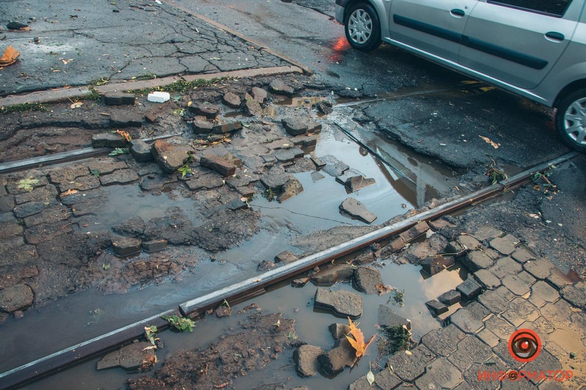 Затопленные машины с людьми, поваленные деревья, парализованное движение: последствия бури в Днепре 24