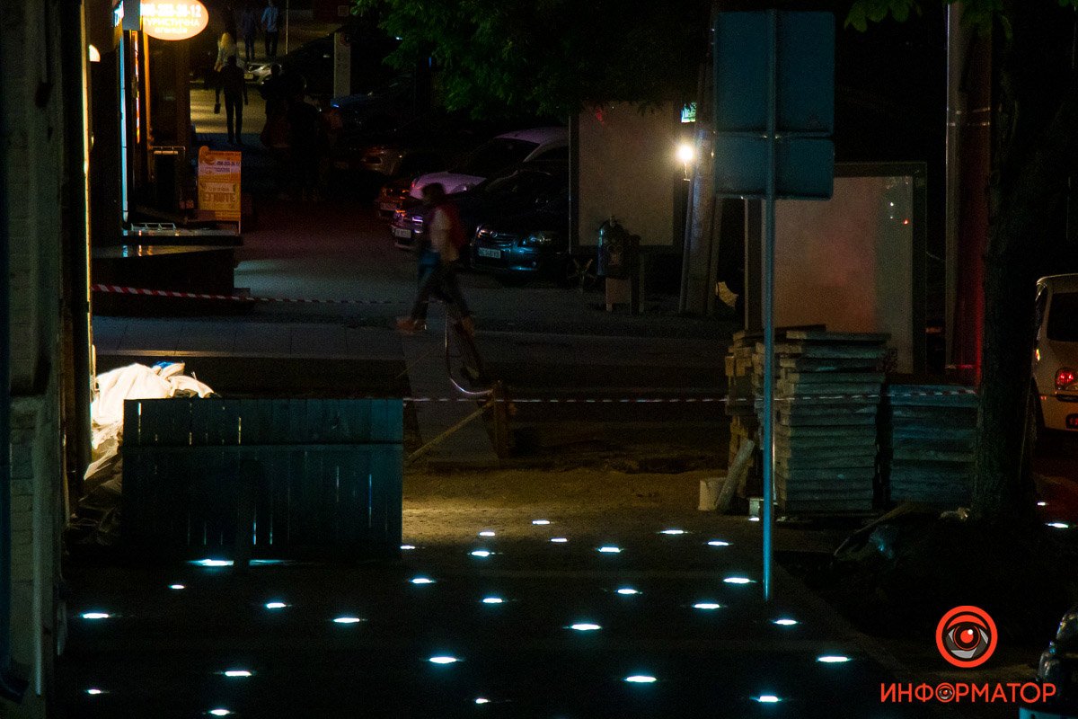 Тротуар огражден сигнальными лентами Тротуар огражден сигнальными лентами