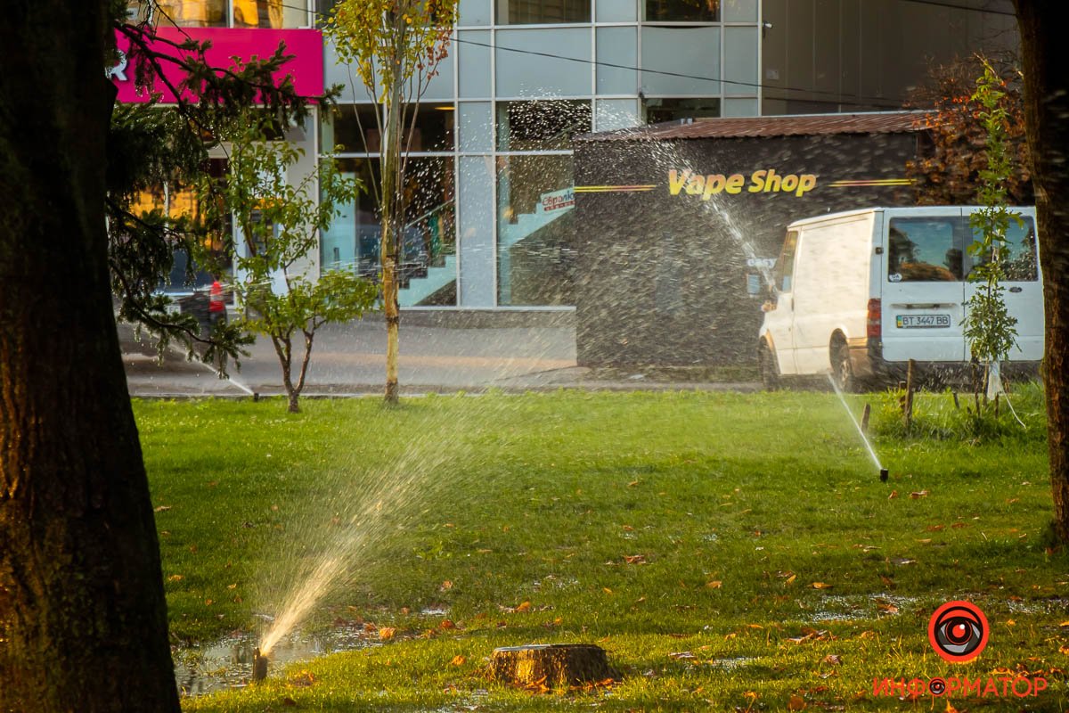 Включили систему полива Включили систему полива