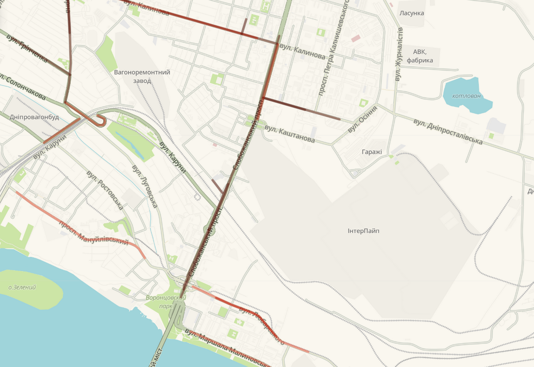 Пробка тянется, начиная от улицы Калиновой Пробка тянется, начиная от улицы Калиновой